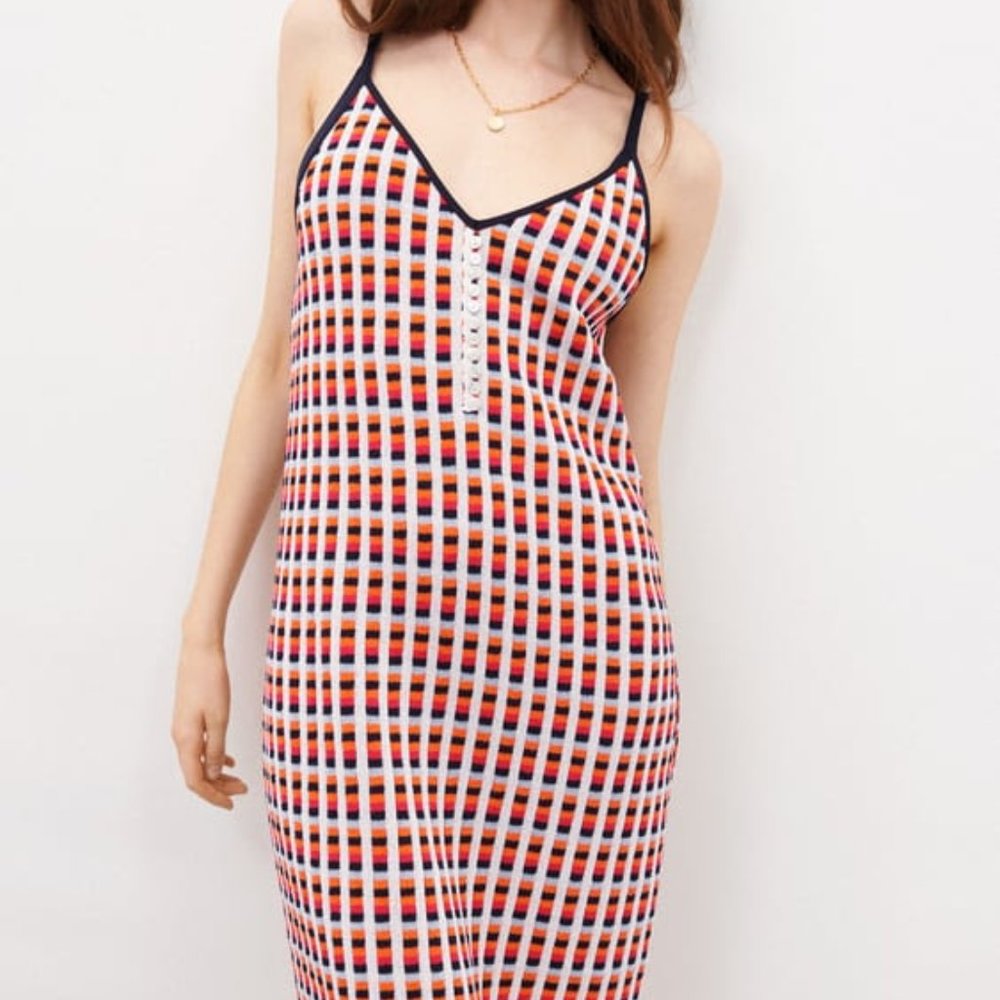 Zara Jacquard Dress with Buttons - with tag!
